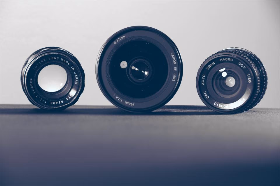 Camera lenses arranged together