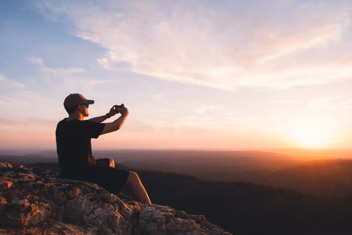 Sunrise over a landscape