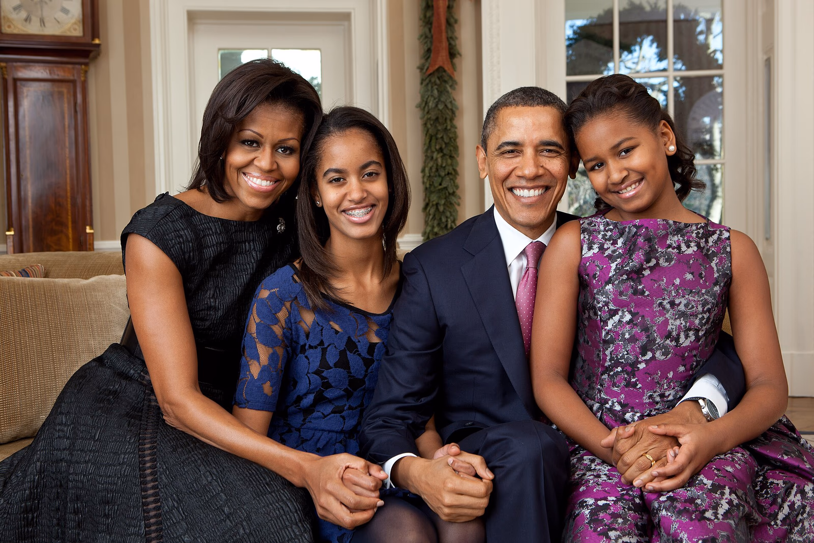 Back-lit golden hour family photograph