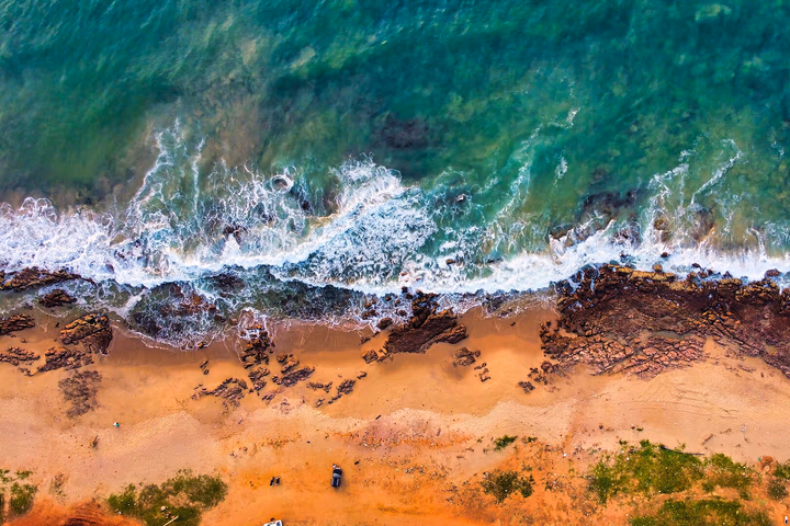 Aerial view of Rushikonda beach